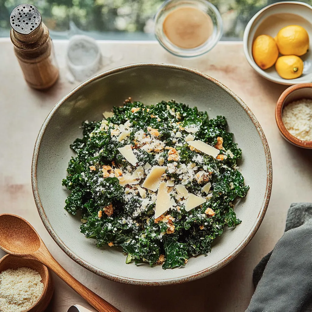 Un bowl de hojas verdes con queso y nueces.
