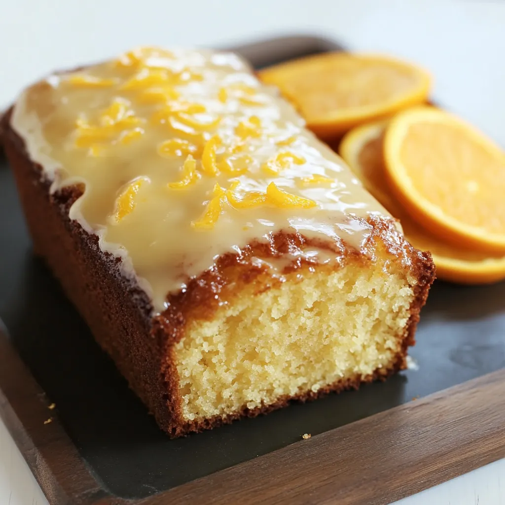 Sabroso bizcocho de naranja con glaseado de naranja