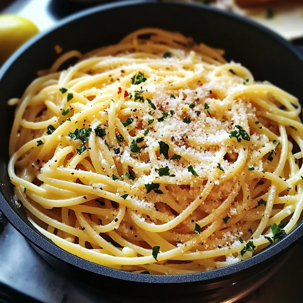 Pasta al Limón, Ajo y Parmesano en Una Olla