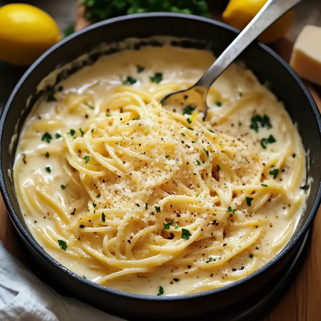 Sabrosa Pasta al Limón, Ajo y Parmesano en Una Olla
