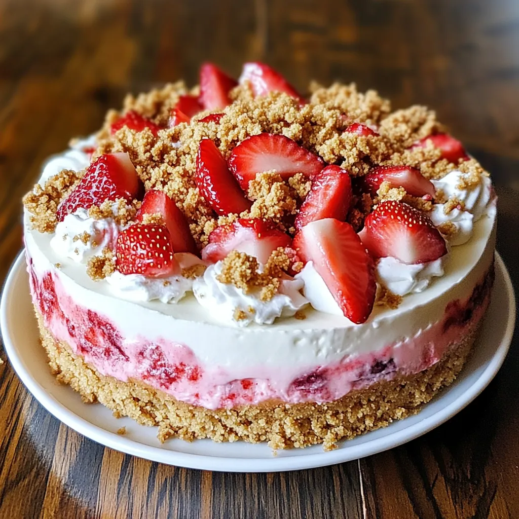 Un postre delicioso con fresas y crema batida sobre una mesa de madera.