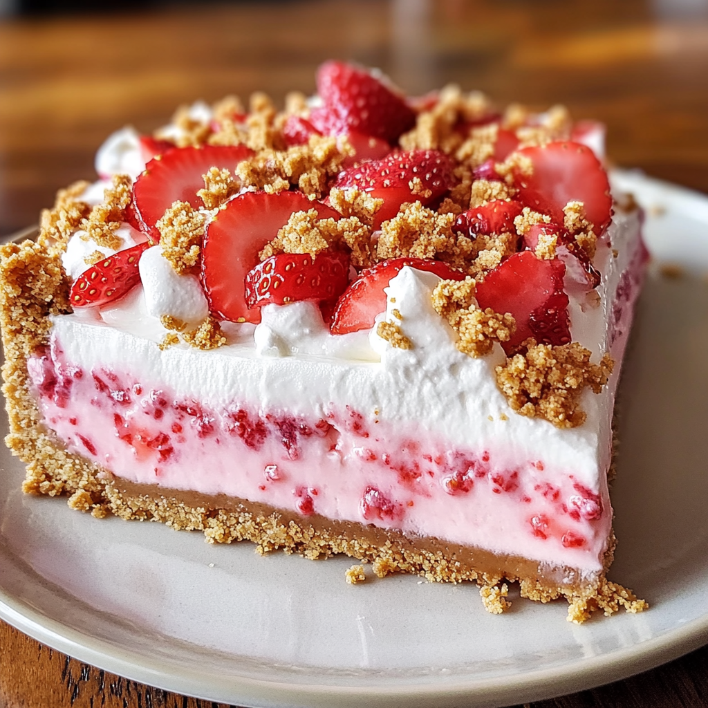 Una porción de tarta de queso con fresas en un plato.