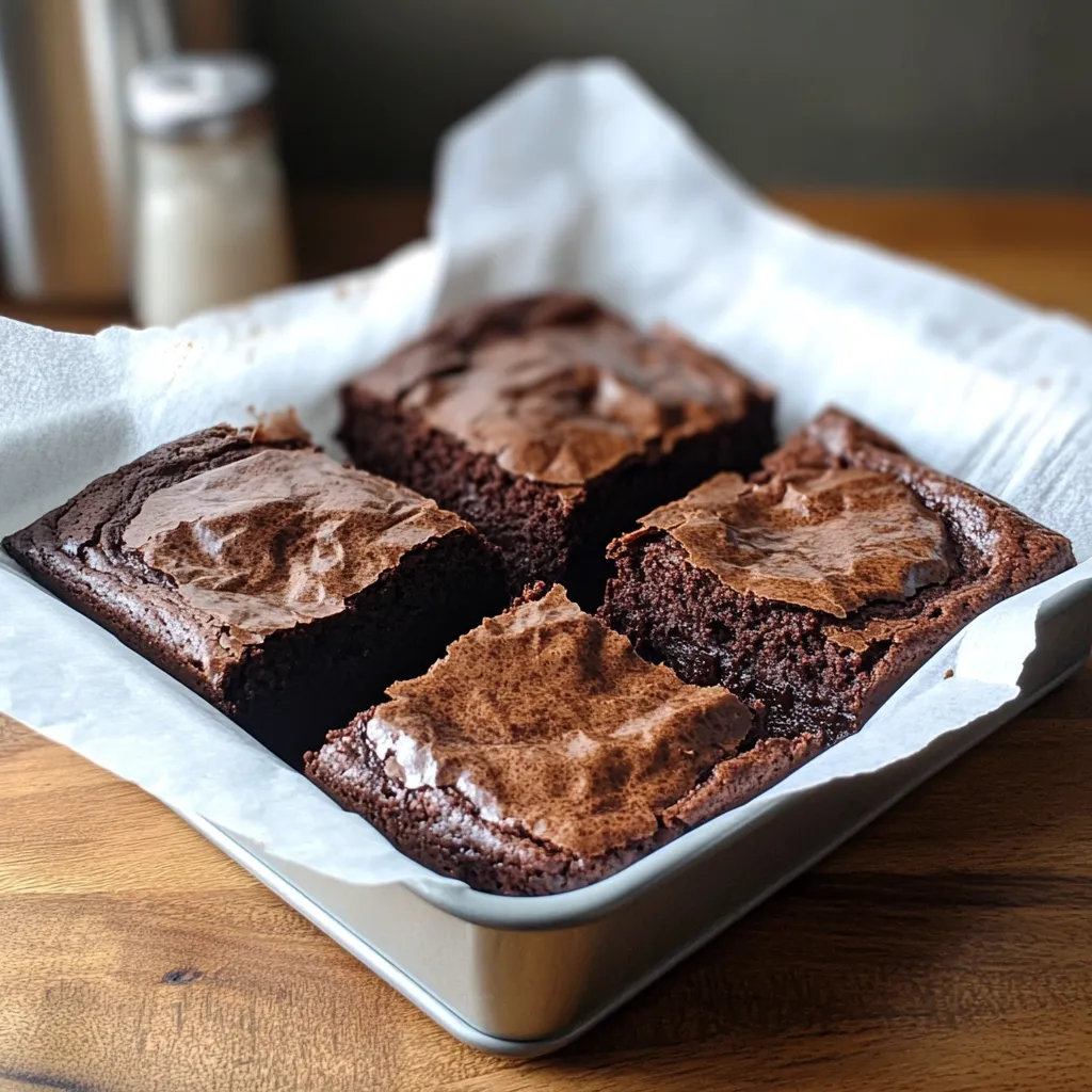 Una bandeja de brownies con cobertura de chocolate.