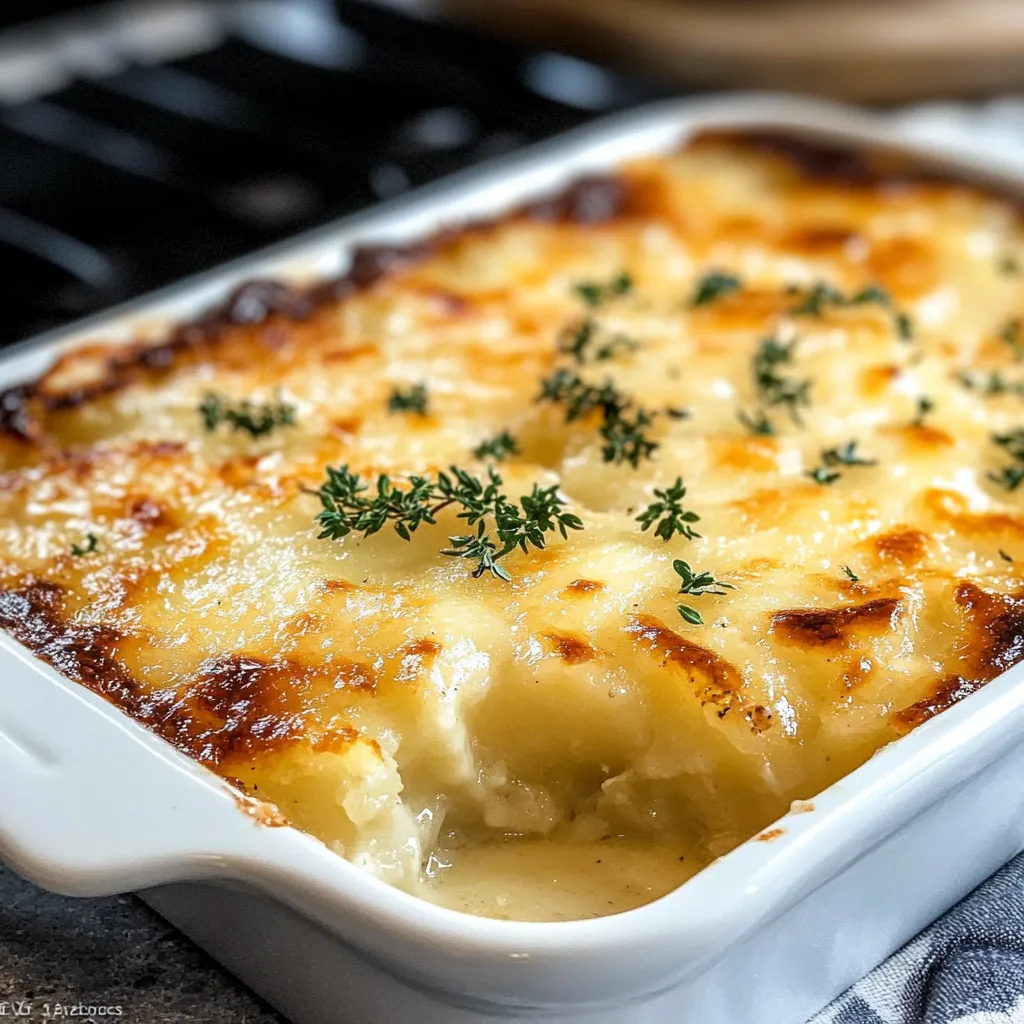 Gratín de patatas servido y listo para degustar