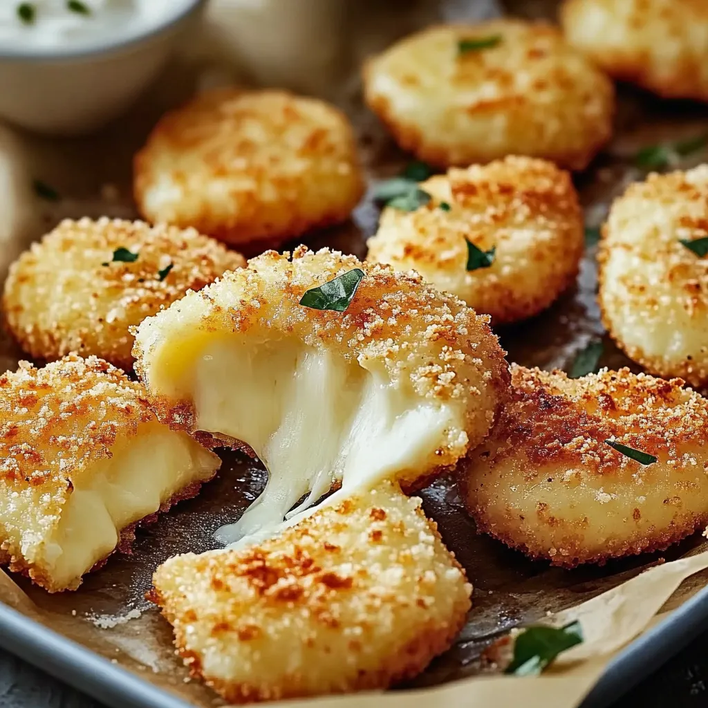 Un plato de pasteles rellenos de queso se muestra en una mesa.