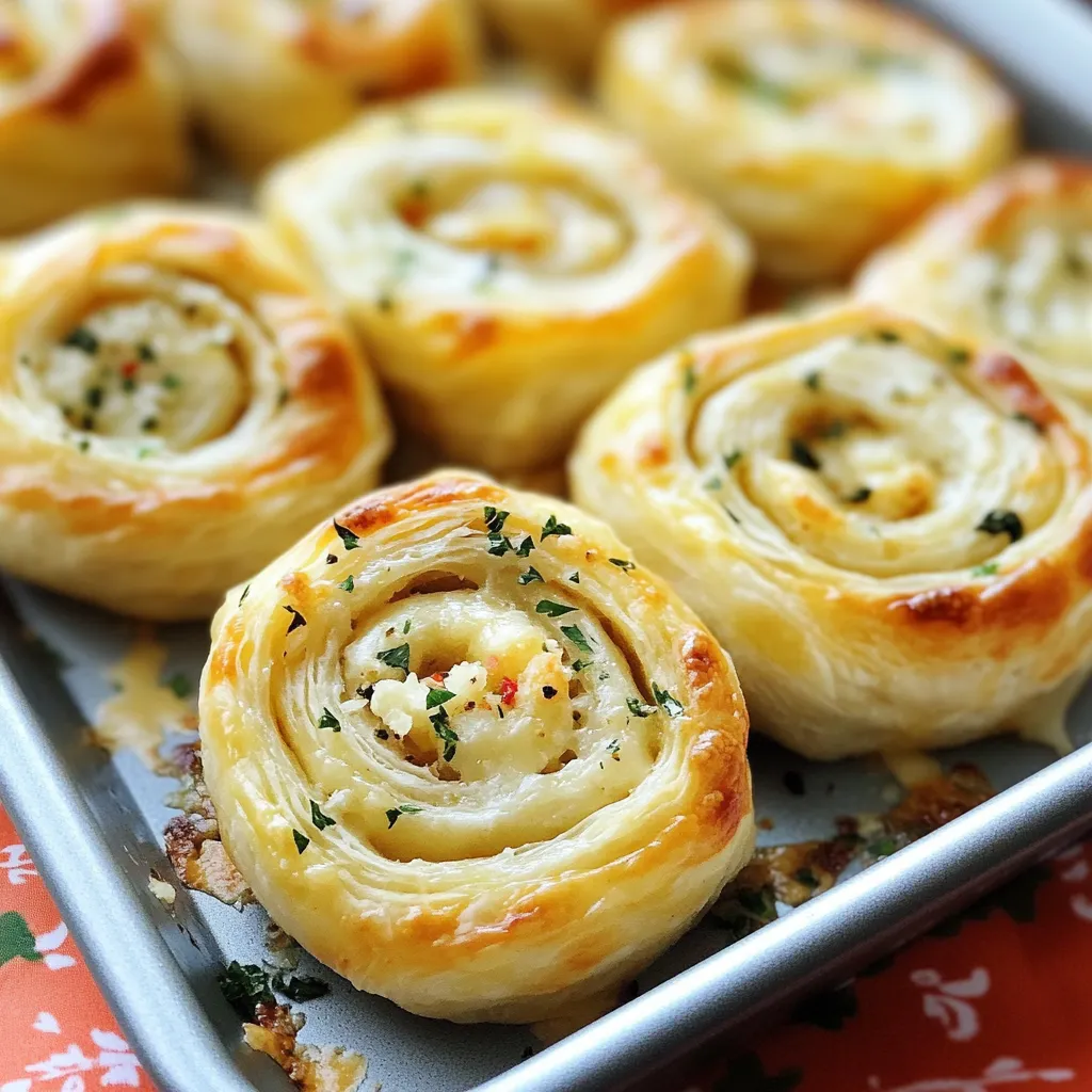 Una bandeja de sabrosos rollitos horneados, mostrando diferentes rellenos y acabados, presentada sobre una mesa.