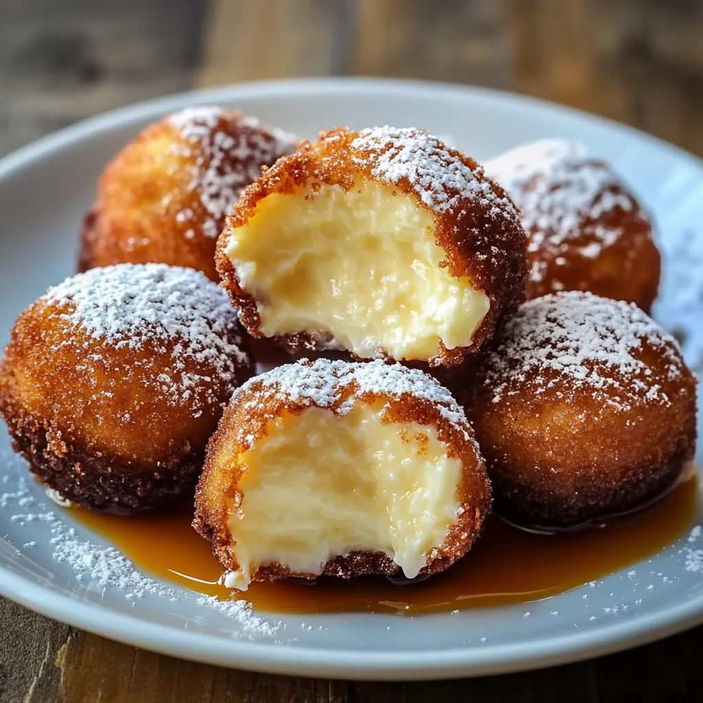 Un plato de postres con azucar espolvoreado encima.