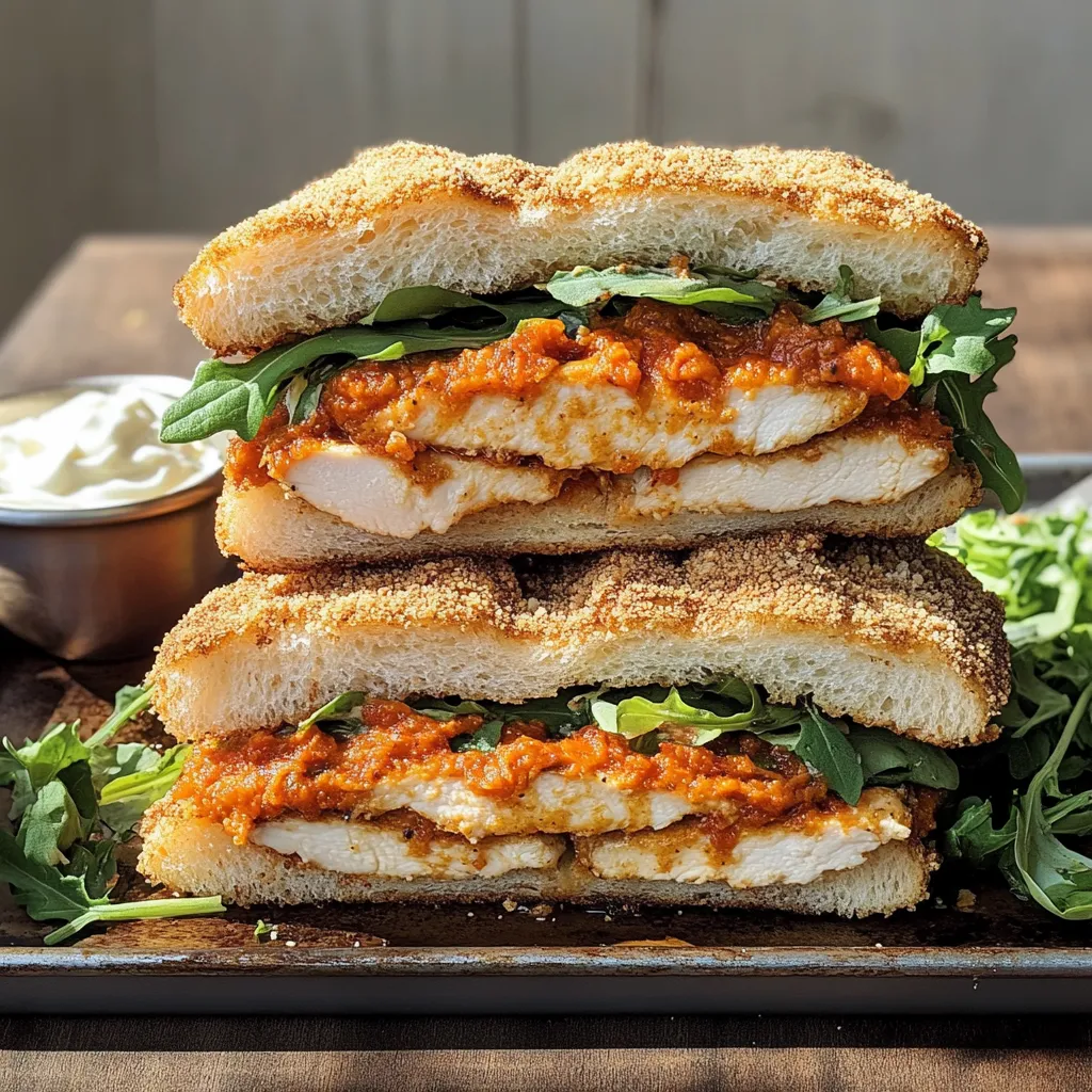 Un bocadillo con lechuga y salsa roja.