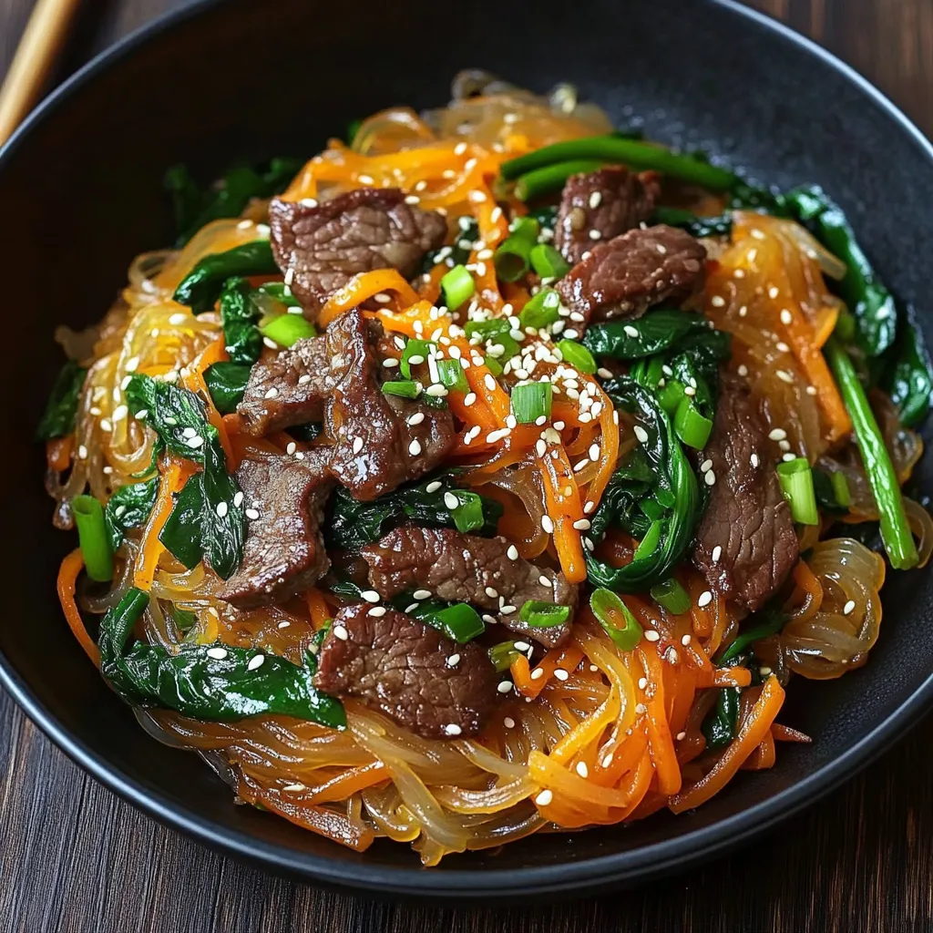 Un tazón de fideos con carne y verduras.