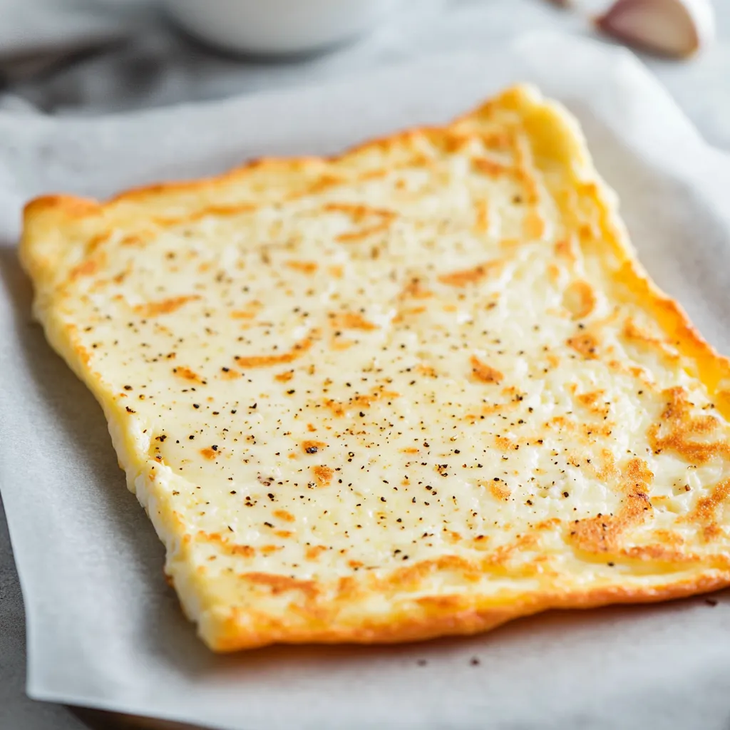 Un trozo de comida sobre una servilleta de papel.