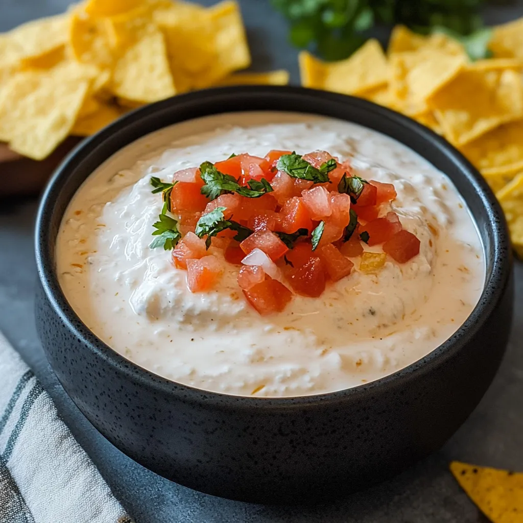 Un cuenco de dip con tomates y lechuga.