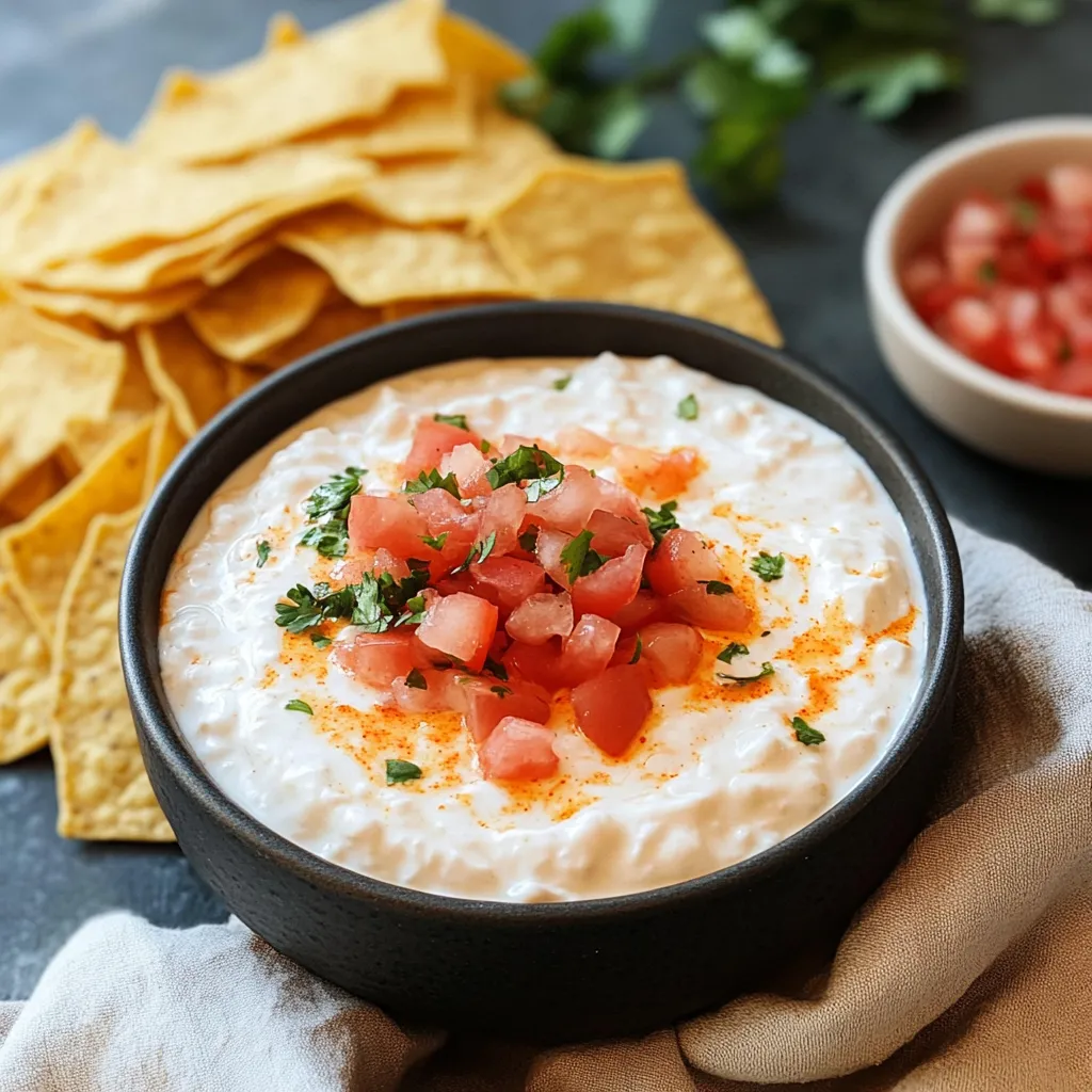 Un cuenco de salsa con totopos y tomates.