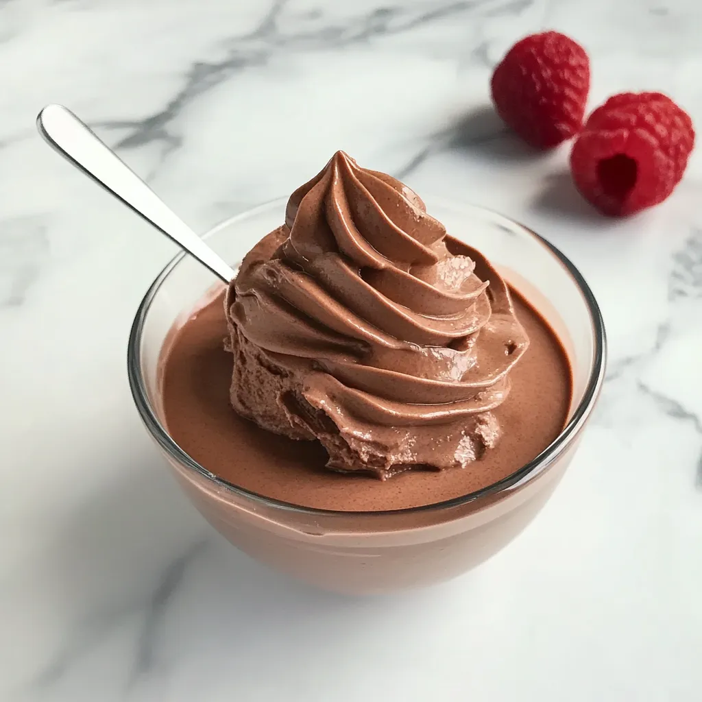 Un bol de helado de chocolate.