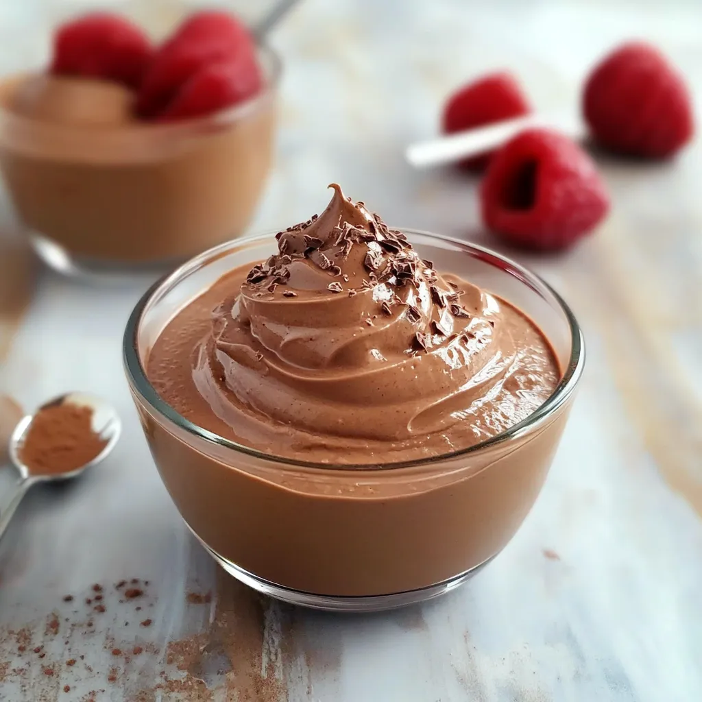 Un cuenco de helado de chocolate con trozos de chocolate por encima.
