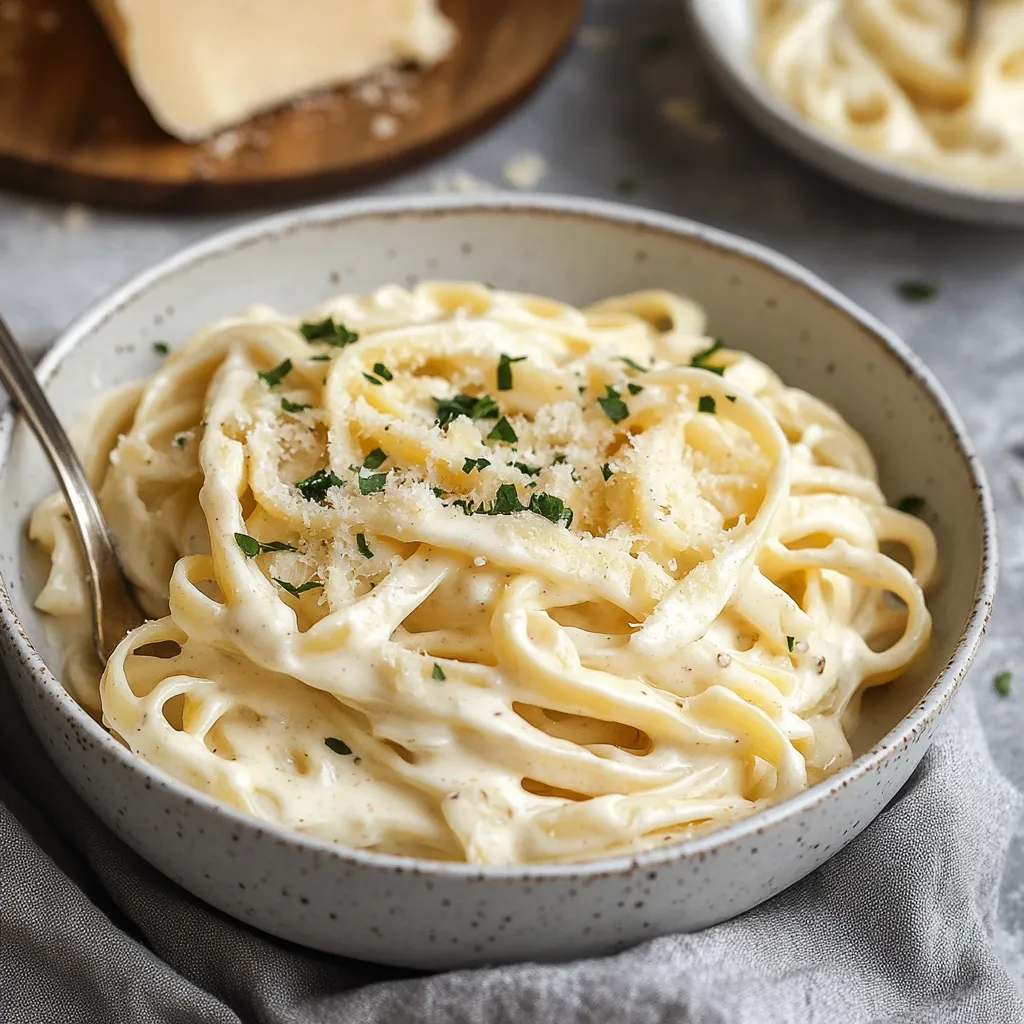Un plato de pasta con queso y hierbas.