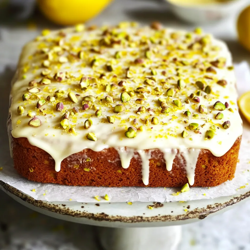 Un pastel con limón y almendras encima.