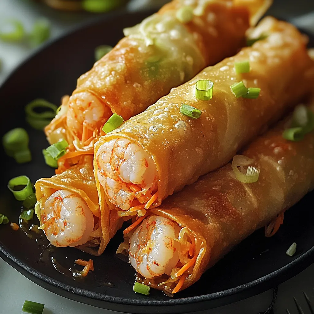 Un plato de comida con camarones y zanahorias.