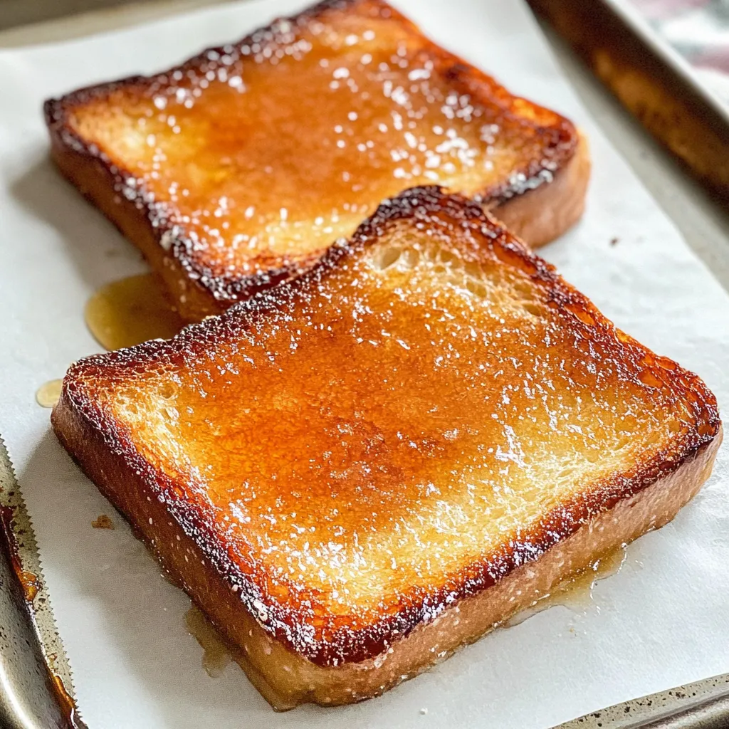Dos piezas de torrijas en una bandeja.