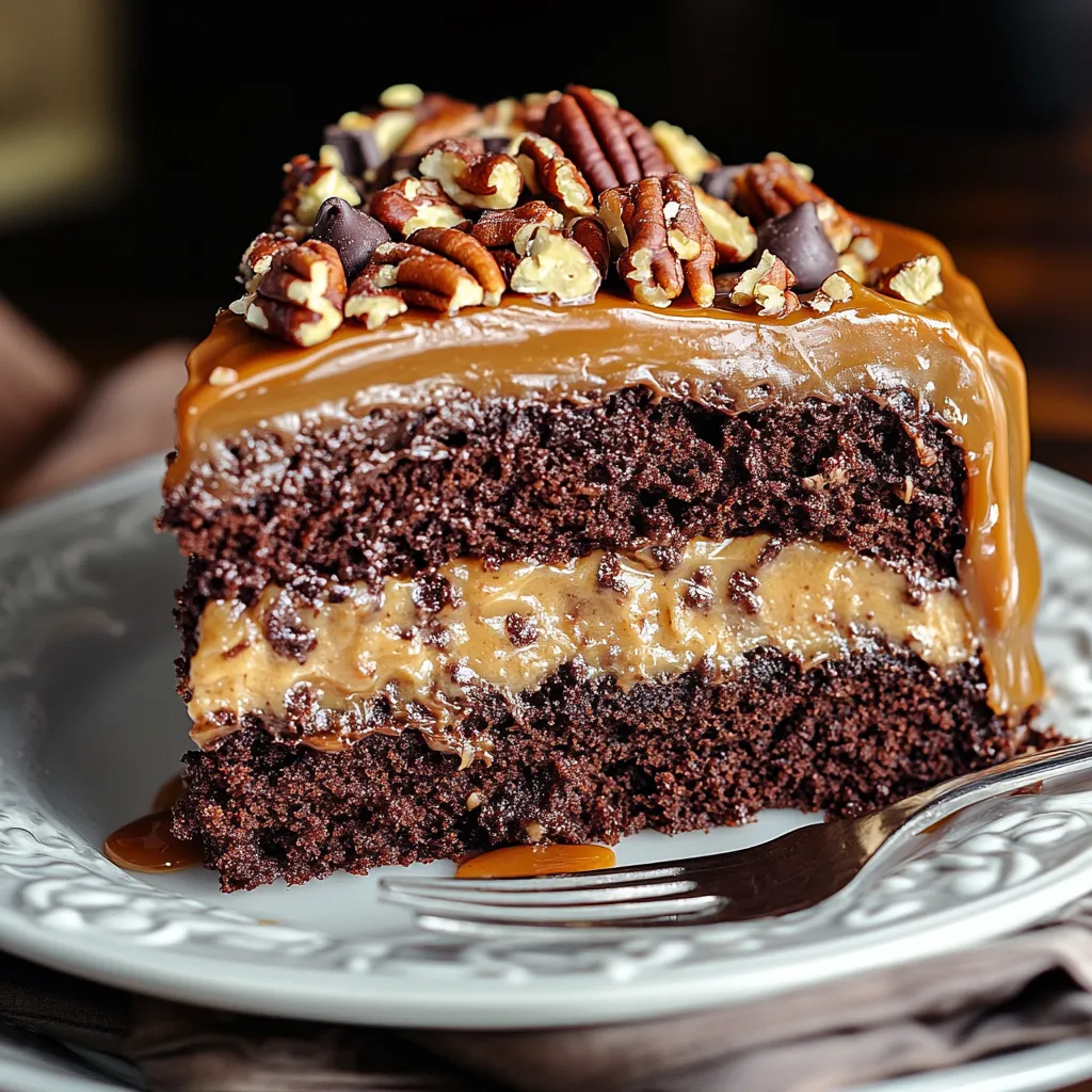 Una rebanada de pastel de chocolate con cobertura cremosa.