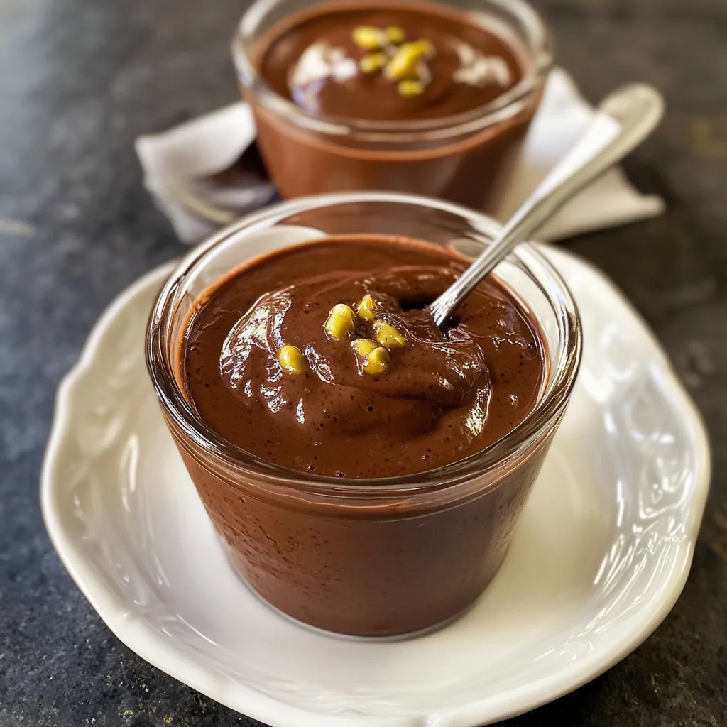 Dos tazones de postre de chocolate.