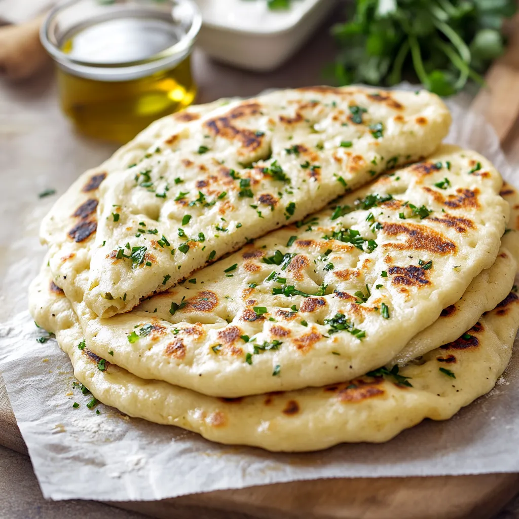 Dos piezas de pan con hierbas encima.