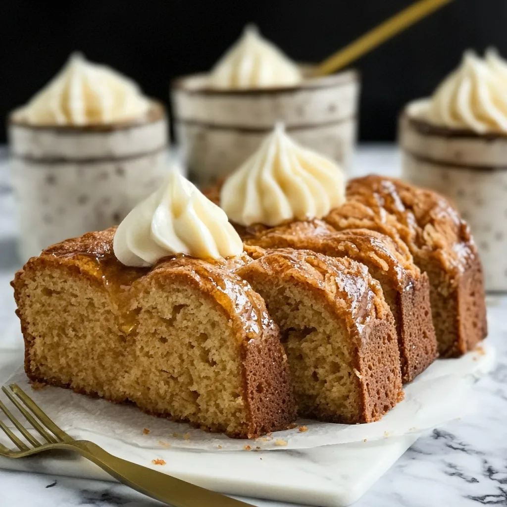 Rebanada de babka con crema batida encima.