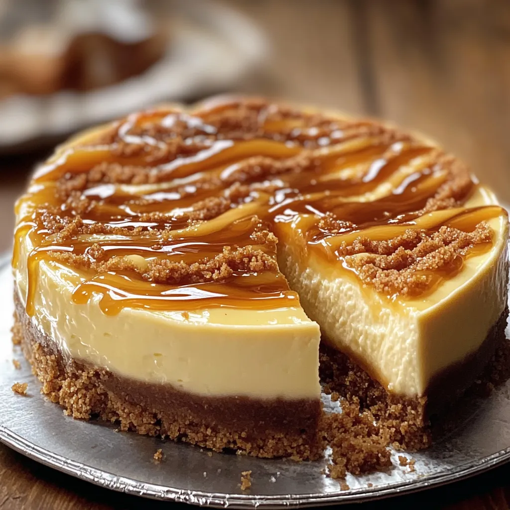 Una porción de tarta con salsa de caramelo.