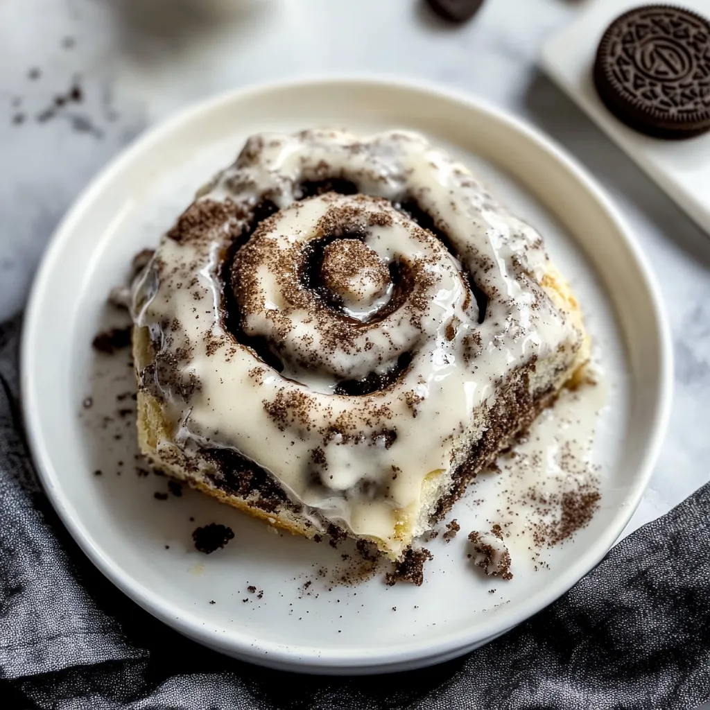 Un plato blanco con un rollo de canela encima.