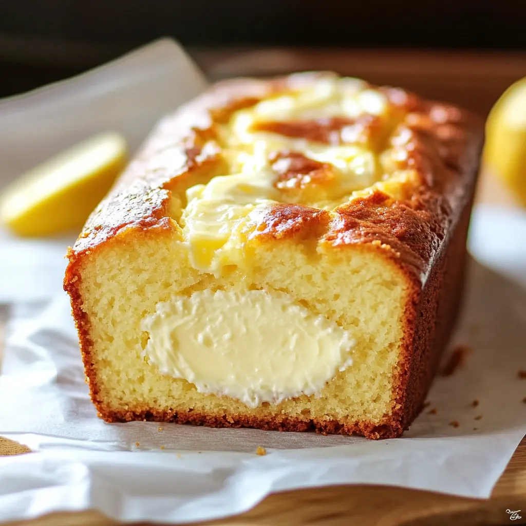 Una rebanada de pastel con mantequilla encima.
