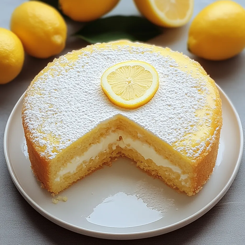 Un trozo de pastel de limón con glaseado blanco.