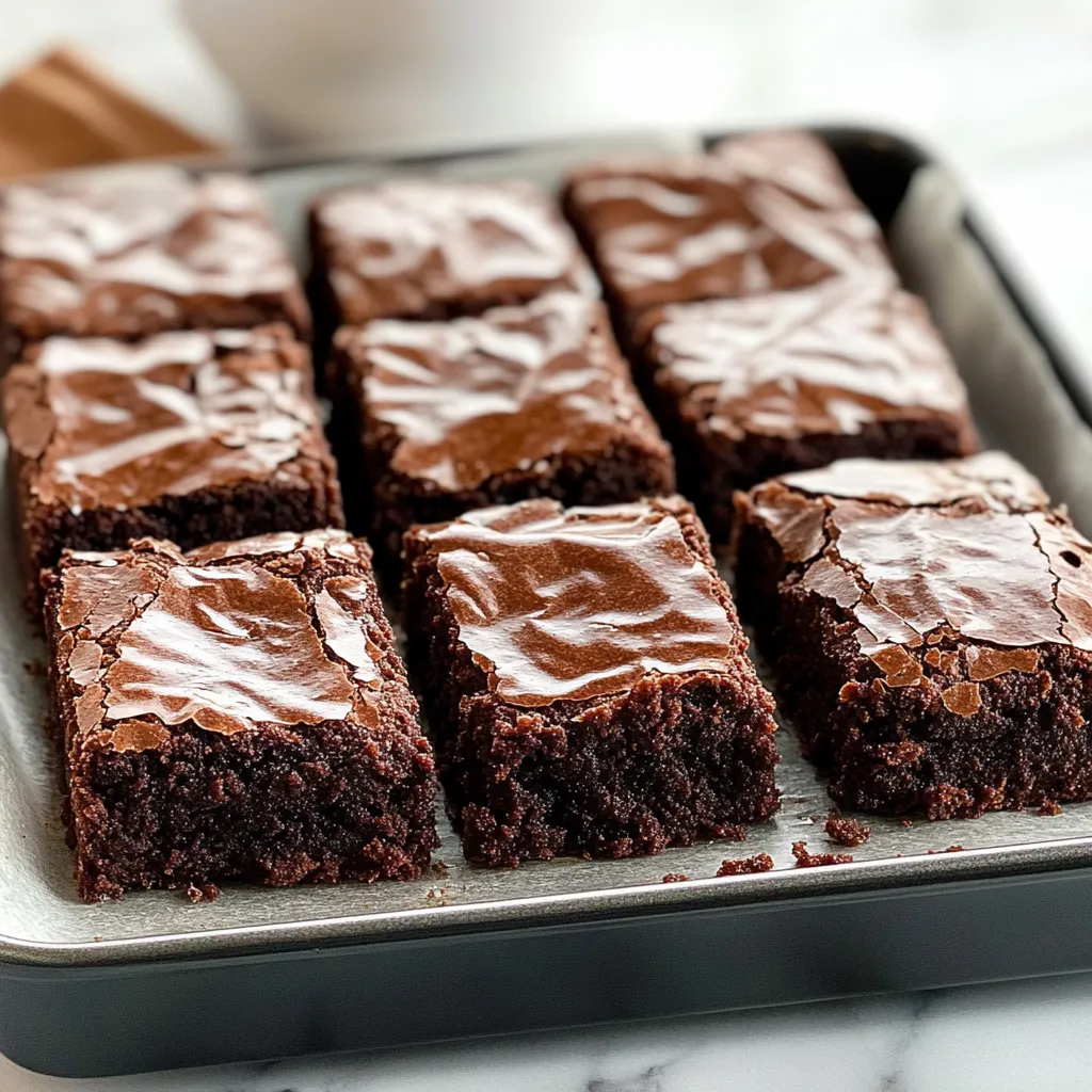 Un molde de brownies sobre una mesa.