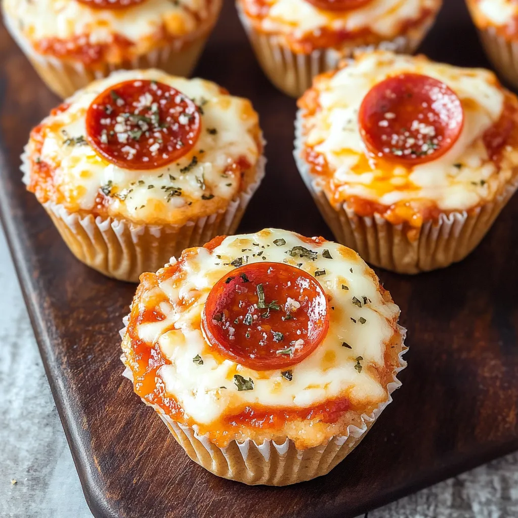 Una bandeja de madera con 6 mini pizzas encima.