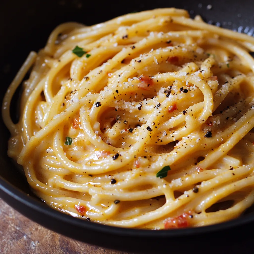Un plato de espaguetis con salsa de tomate.