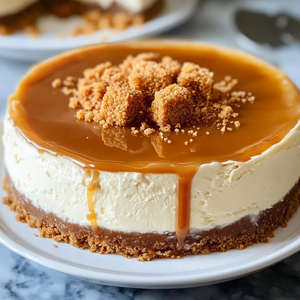Una rebanada de pastel con caramelo escurriendo encima.