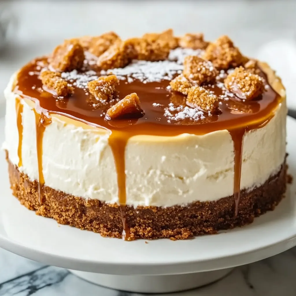 Una porción de tarta con caramelo por encima.