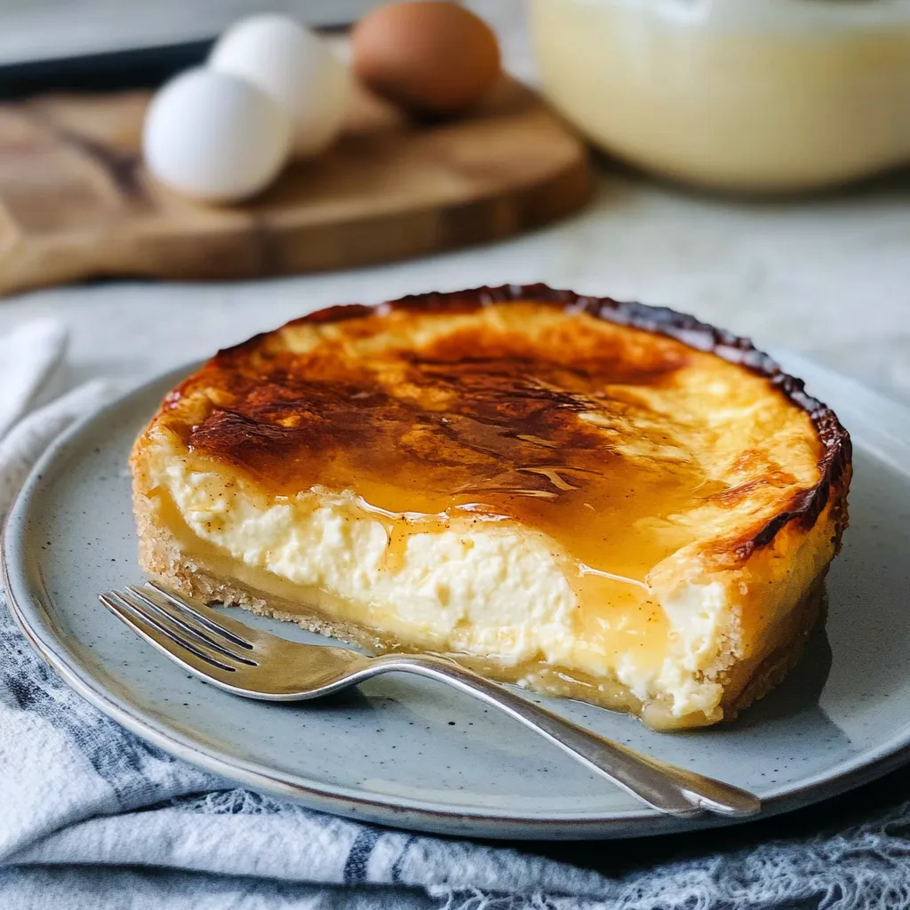 Una porción de tarta con un tenedor en un plato.