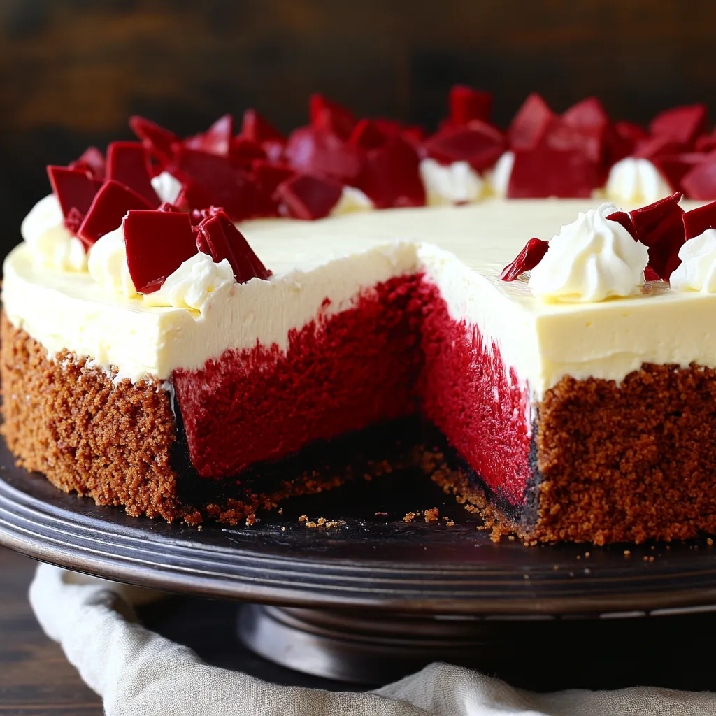 Una porción de pastel terciopelo rojo.