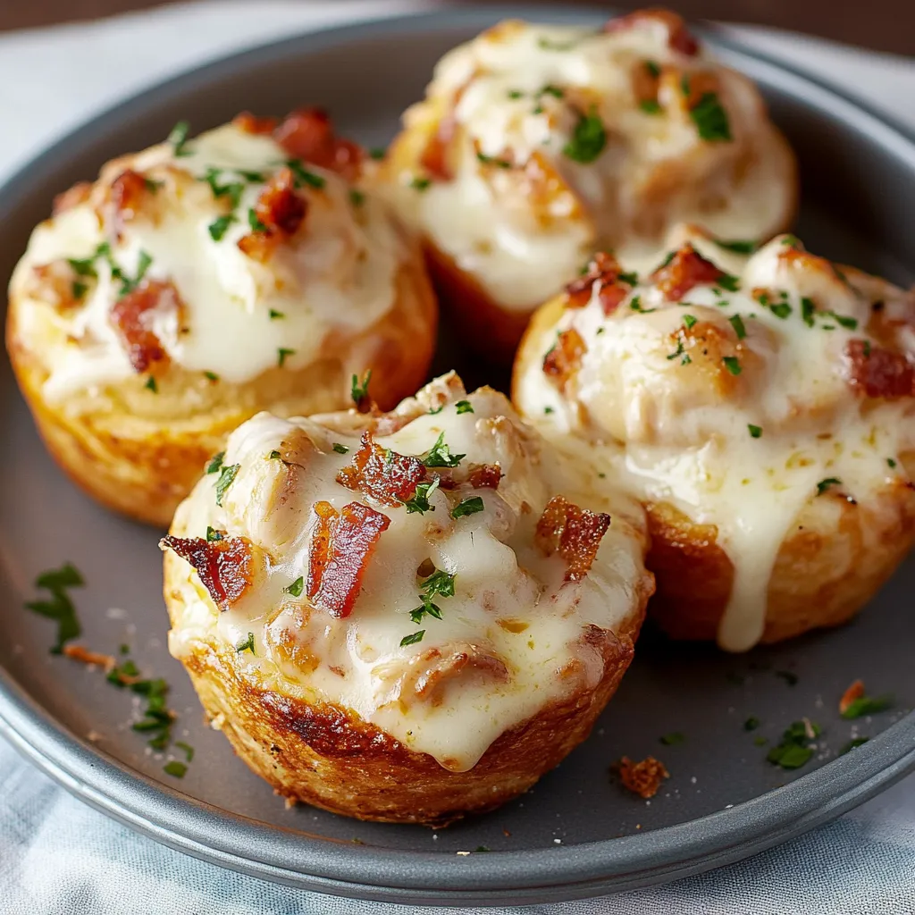 Un plato de bocaditos de tocino y queso.