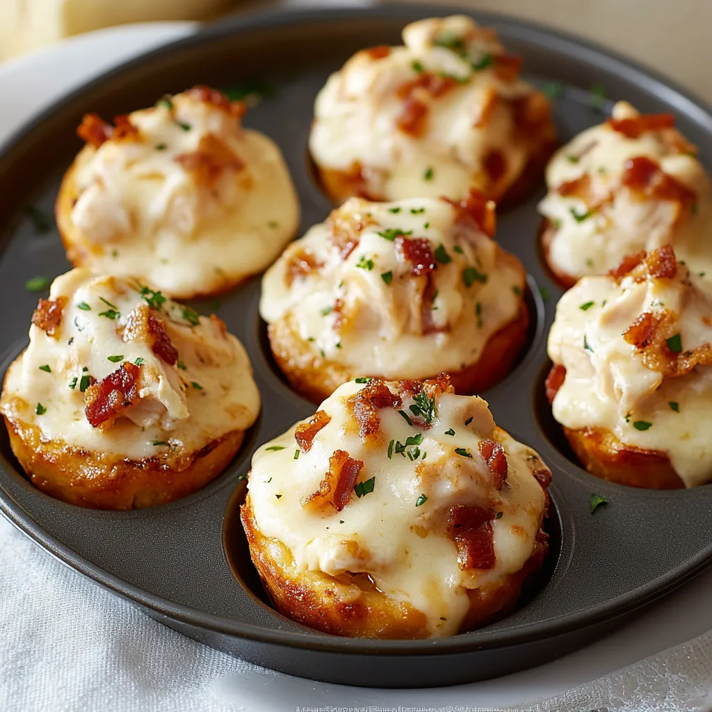 Una bandeja de muffins de tocino y queso.