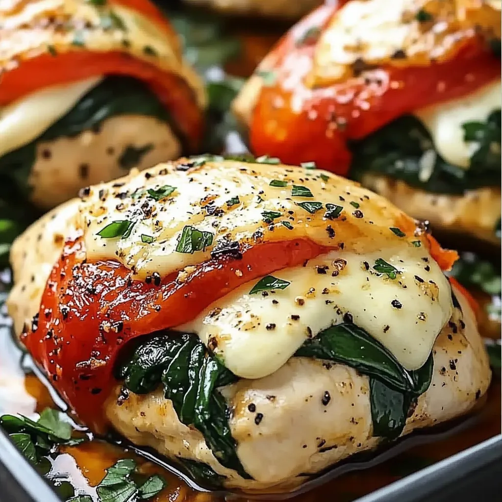 Un plato con tomate, espinacas y queso.