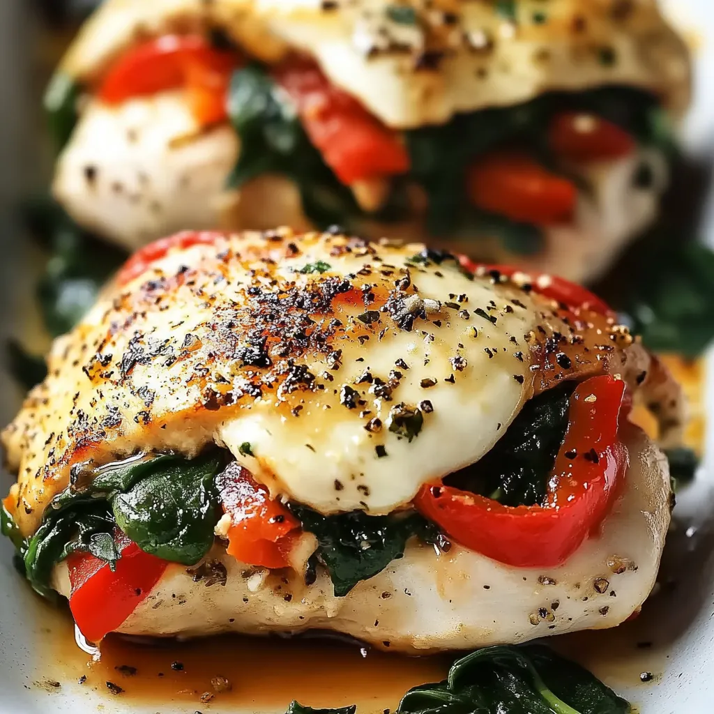 Un plato con pollo y tomates.