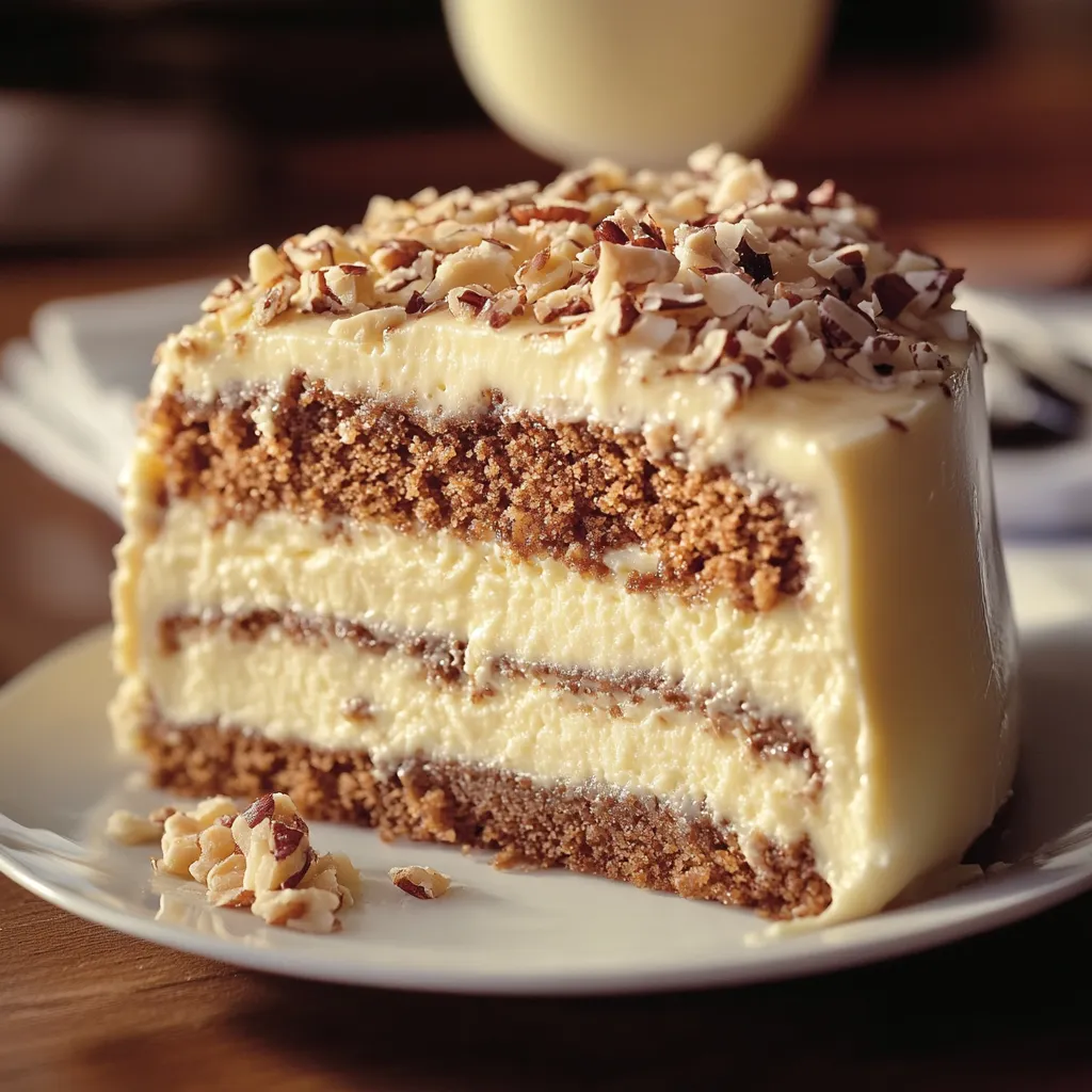 Una rebanada de pastel en un plato.