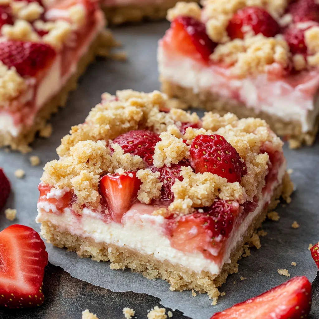 Una porción de tarta con fresas encima.