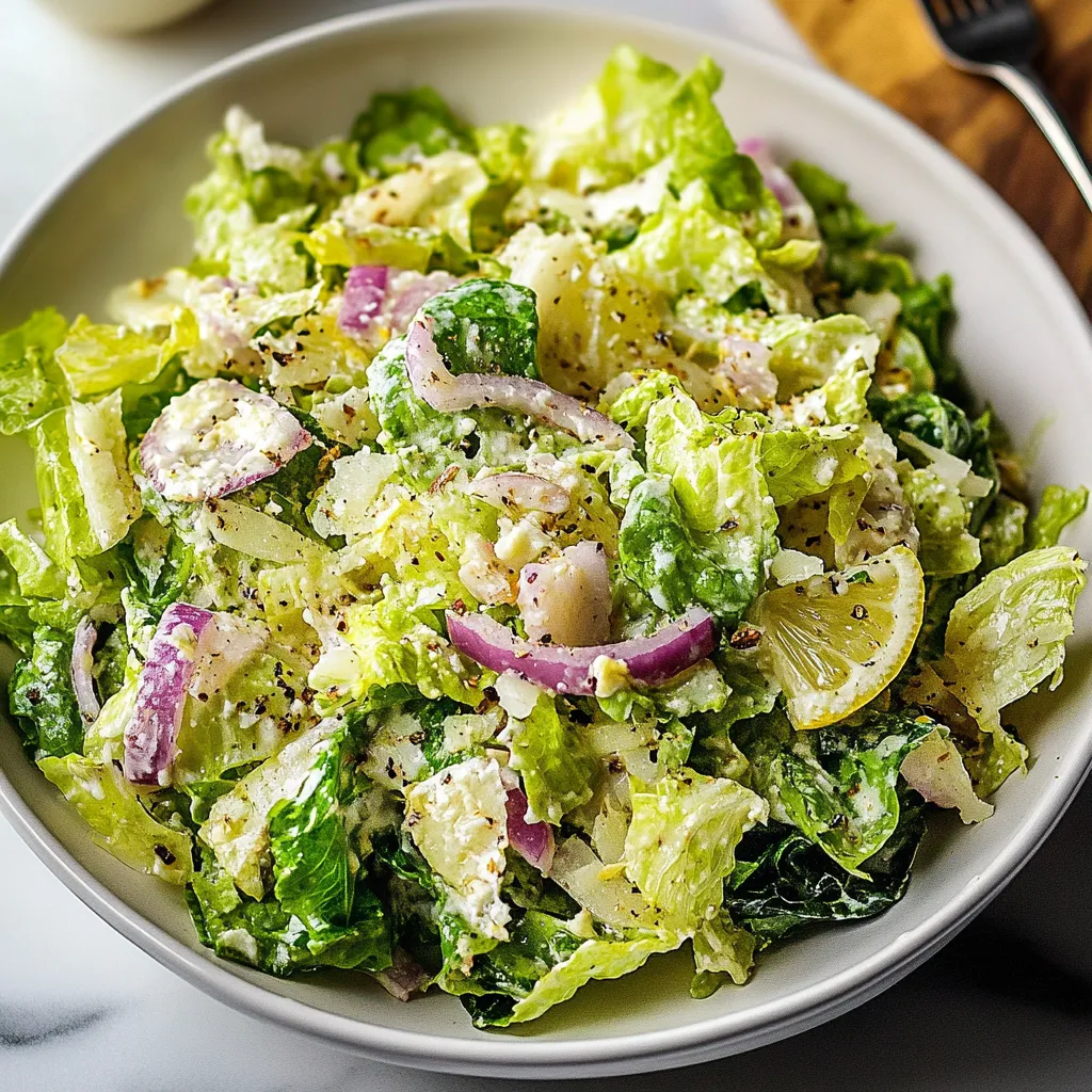 Un bowl lleno de lechuga, cebolla y limón.