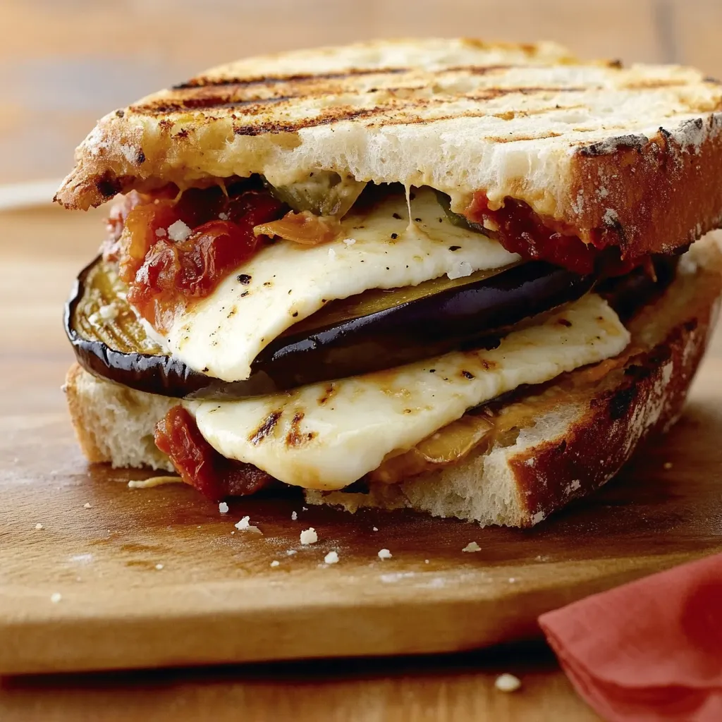 Un bocadillo con carne, queso y verduras.