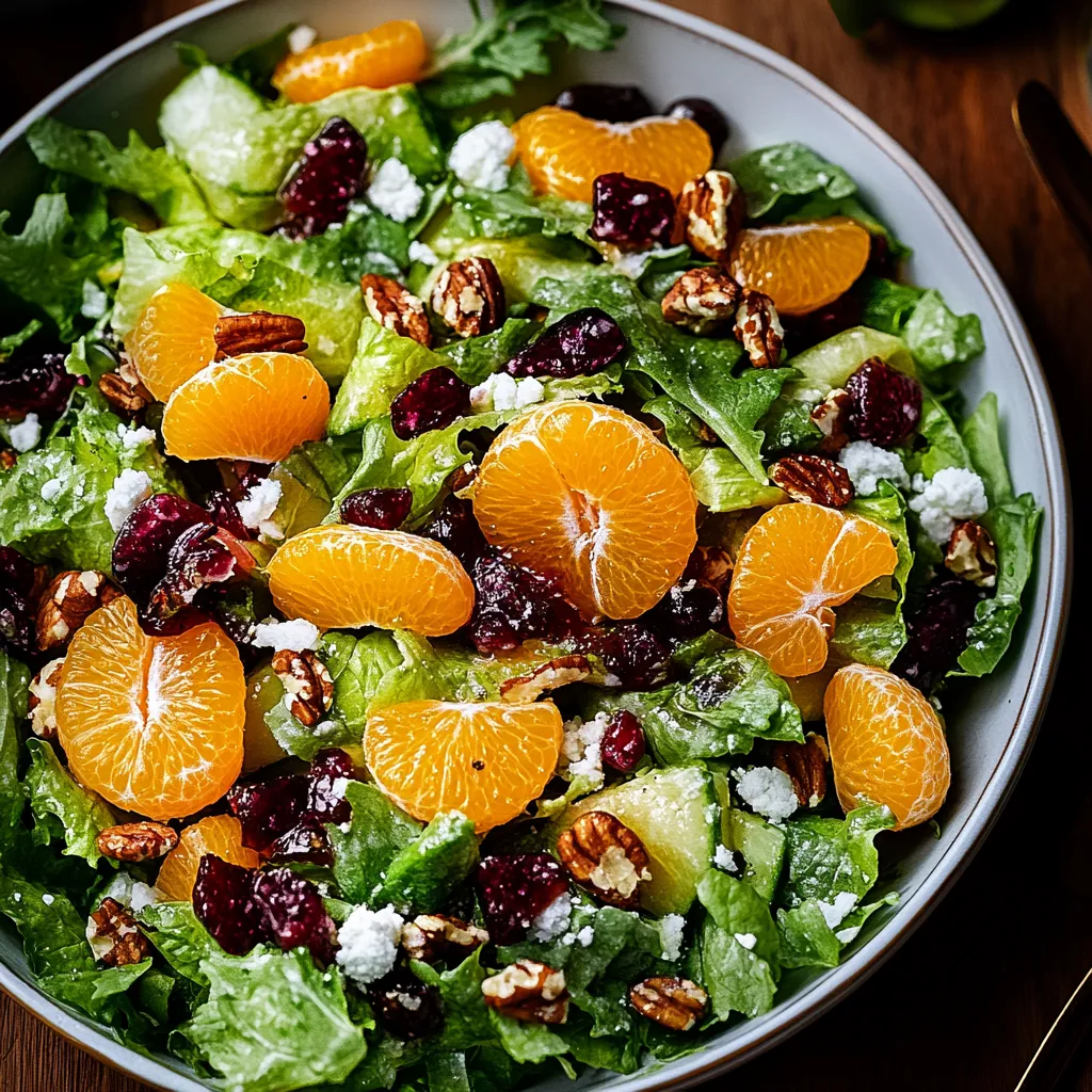 Ensaladera con gajos de naranja y nueces.
