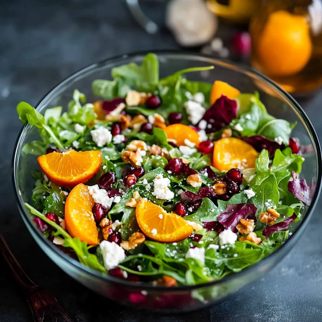 Ensaladera con naranja y queso azul.