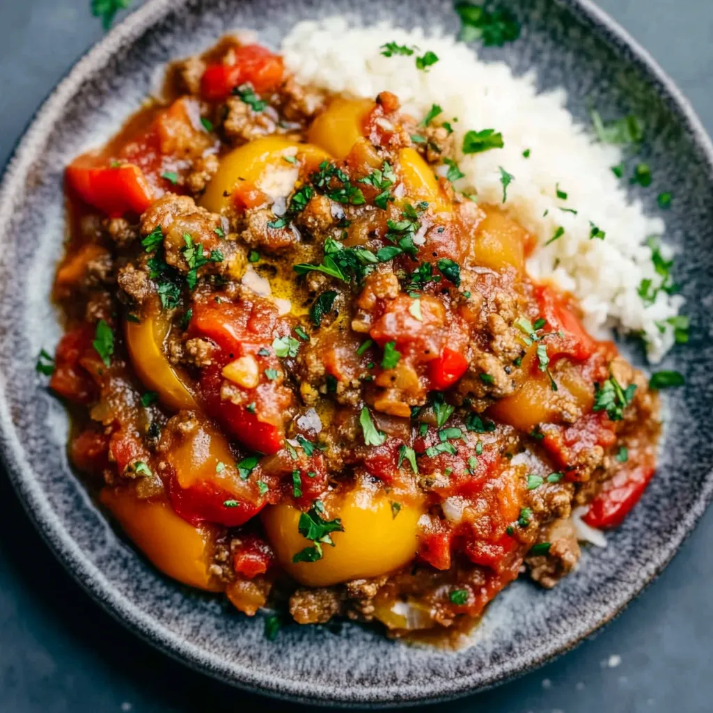 Un plato de arroz con carne y verduras.