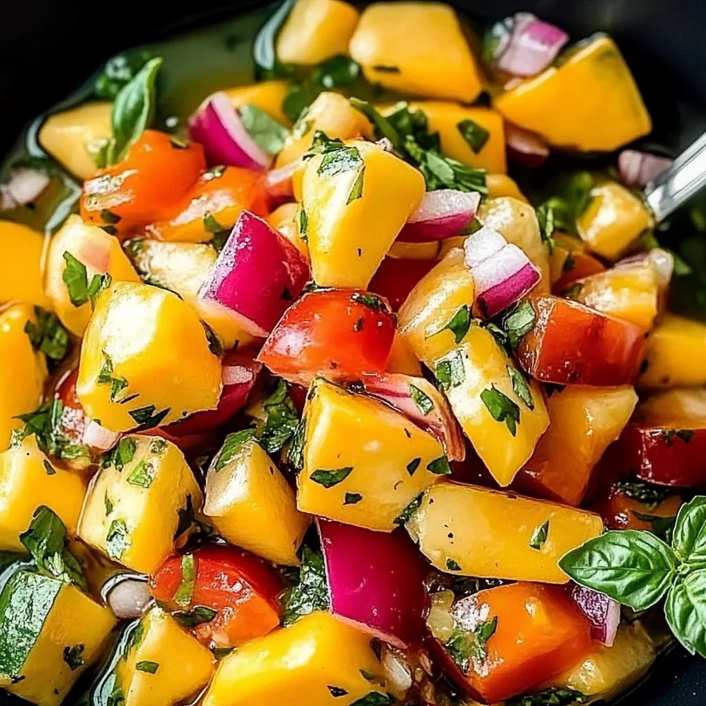Un bol con ensalada de frutas y una cuchara.