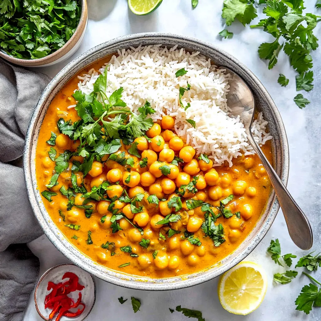 Un plato de arroz con garbanzos y frijoles con cuchara.